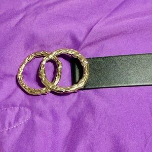 Silver Buckle Black Belt